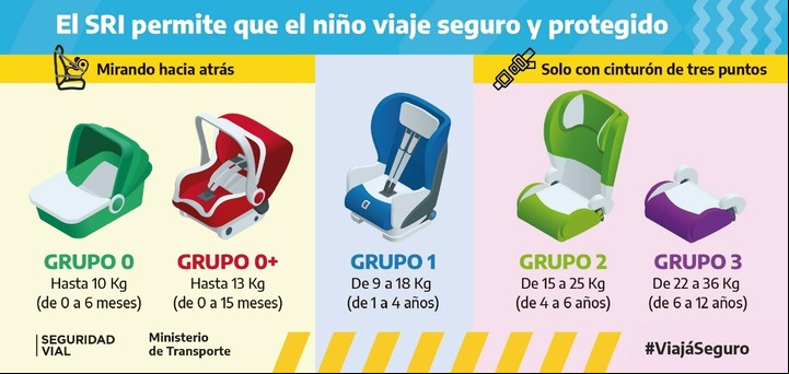 Las sillitas para llevar a los chicos en el auto deben ser las adecuadas para su peso y su edad.