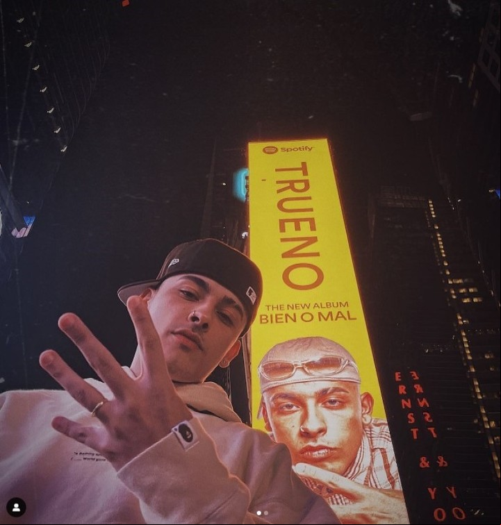 Trueno en Times Square, mayo de 2022. Foto: IG