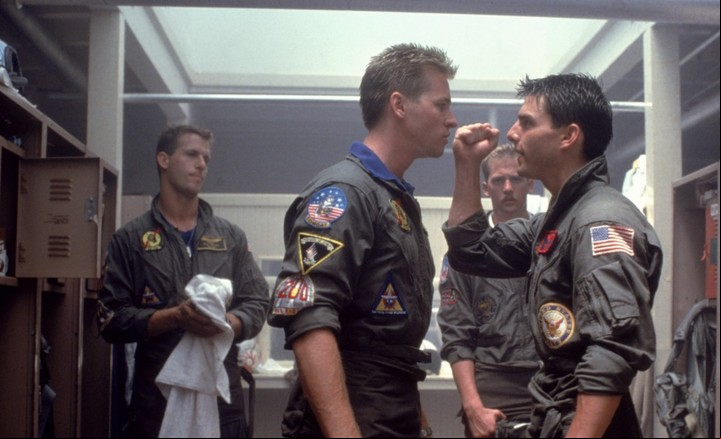 Top Gun. Val Kilmer y Tom Cruise, dos personajes que marcaron una época del cine de acción. Foto/archivo