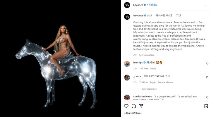 El más reciente posteo de Beyonce, con la supuesta tapa del disco nuevo.