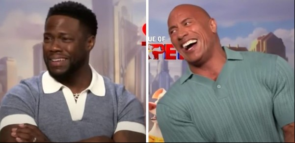 Video: Kevin Hart bromea con la fortuna de Dwayne Johnson y lo incomoda en una entrevista