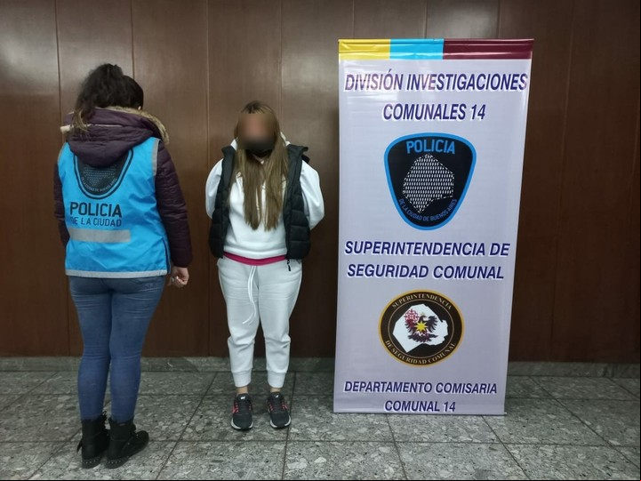 La mujer detenida en Palermo. Foto: Policía de la Ciudad