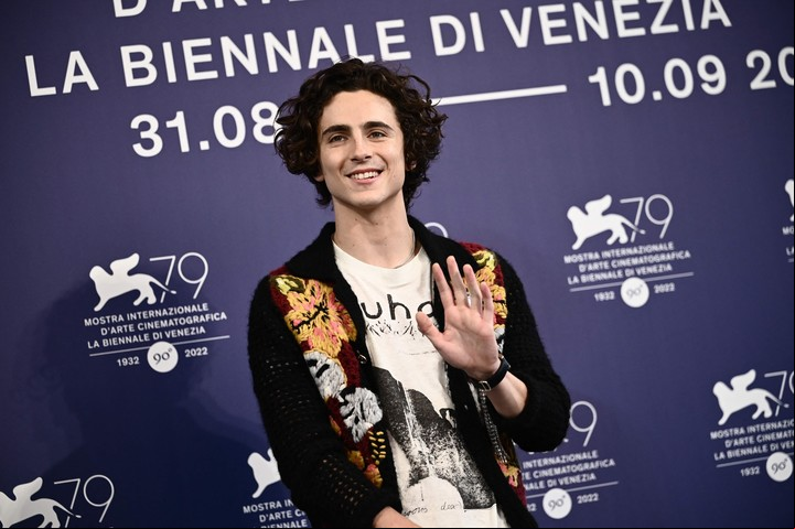 Timothée Chalamet, en la presentación antes de la premiere mundial de "Hasta los huesos", en la Mostra de Venecia, el 2 de septiembre. Foto AFP