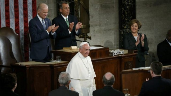 El Papa Francisco brinda un discurso en el Congreso de Estados Unidos. (Fuente: Reuters).