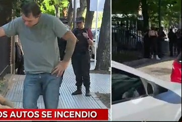 Choque en cadena, auto incendiado e intento de fuga frente a Crónica TV: el raid de un conductor borracho