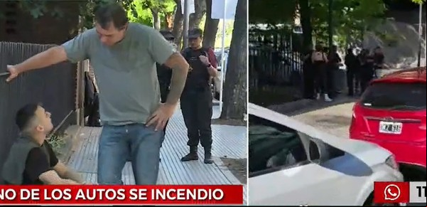 Choque en cadena, auto incendiado e intento de fuga frente a Crónica TV: el raid de un conductor borracho