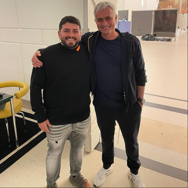 Jose Mourinho y Diego Maradona Jr. Foto: Instagram.