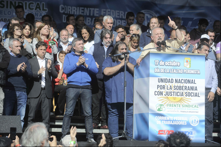 Hugo Yasky, uno de los oradores del acto en Plaza de Mayo. Foto Juan Manuel Foglia