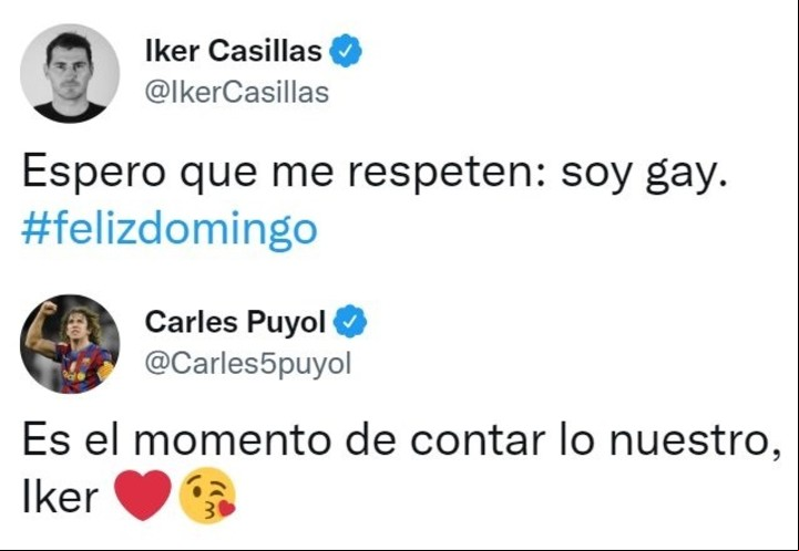 Casillas, Puyol y un cruce en redes que desató la polémica. (Foto: Twitter)