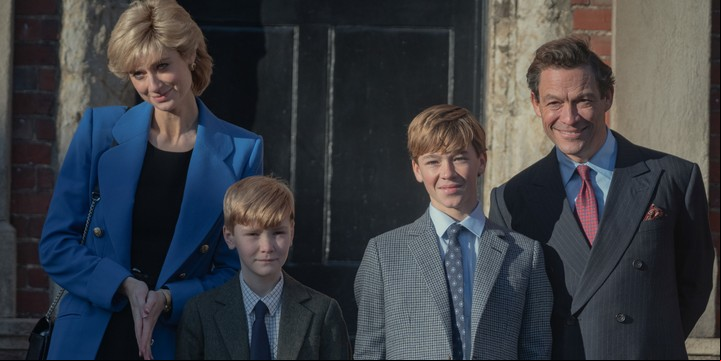 Elizabeth Debicki y Dominic West, o Lady Di y el por entonces príncipe Carlos.