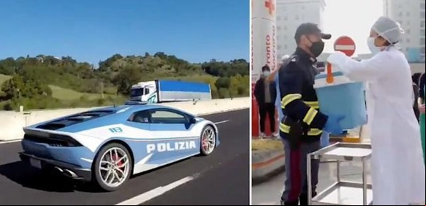 La policía atravesó Italia a 300 km por hora en un Lamborghini para entregar dos riñones