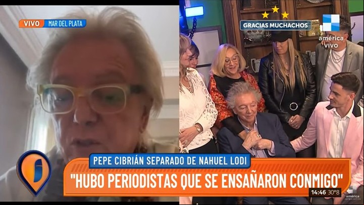 Pepe Cibrián dijo que decidió separarse de Nahuel Lodi. Captura tv.