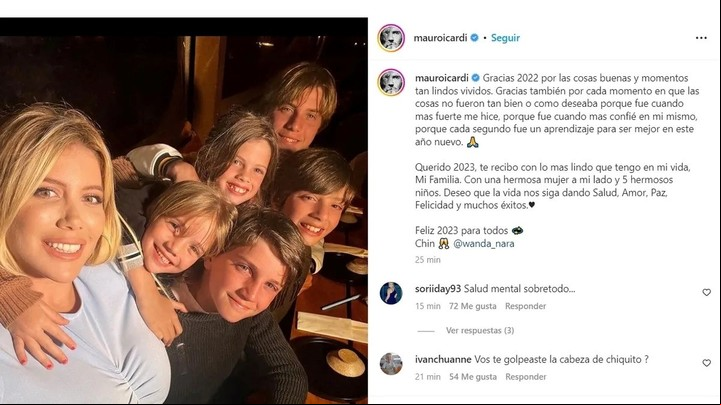 El posteo de Mauro Icardi que luego borró.