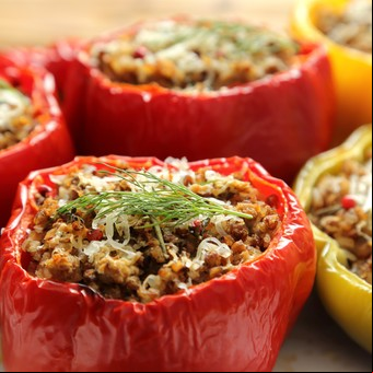 Morrones rellenos con carne picada