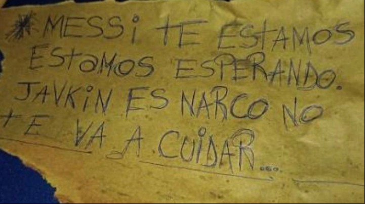El mensaje a Messi que dejaron tras los 14 tiros en el supermercado de su la familia de su esposa.
