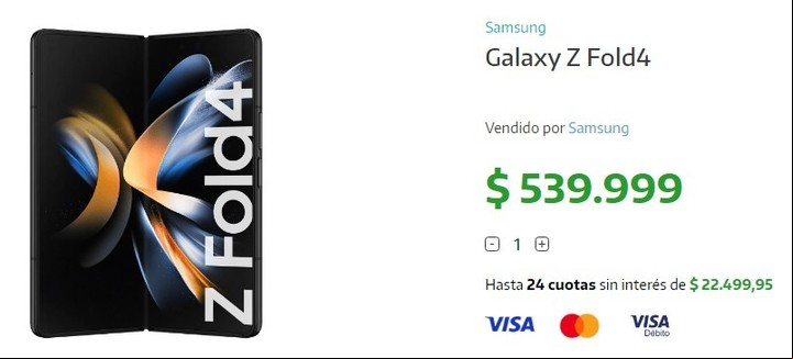 Galaxy ZFold 4 en la promo del Banco Provincia.