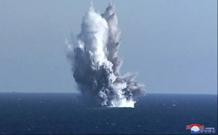La prueba del dron de ataque nuclear submarino en aguas de Corea del Norte el pasado 21 de marzo (EFE).