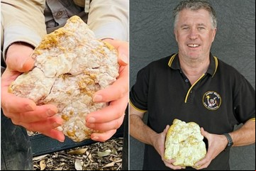 Un hombre encontró una roca que contenía 2,6 kilos de oro