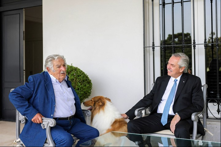 "Pepe" Mujica y Alberto Fernández en la Quinta de Olivos.