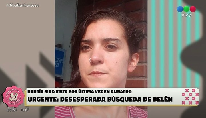 Belén Maida, la estudiante que desapareció hace poco más de un mes. Captura TV