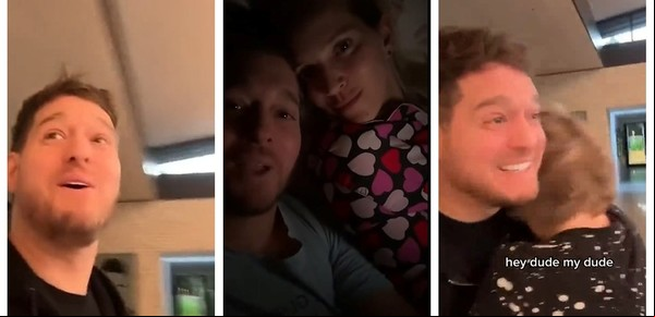 Tras una extensa gira, Michael Bublé sorprendió a Luisana Lopilato y sus hijos con el regreso a su casa