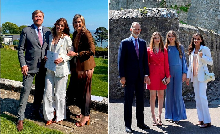 Las reinas Máxima y Letizia se encontraron en la graduación de sus hijas, Alexia y Leonor en el UWC Atlantic College en el Reino Unido.