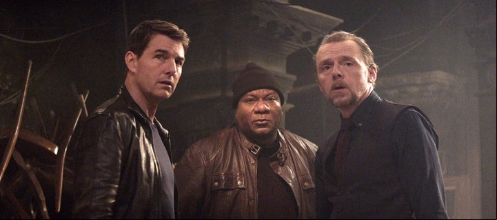 El trío. Ethan Hunt, del FMI, con su equipo: Luther (Ving Rhames) y Benji (Simon Pegg).