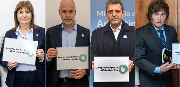 Los candidatos presidenciales firmaron un compromiso por la educación