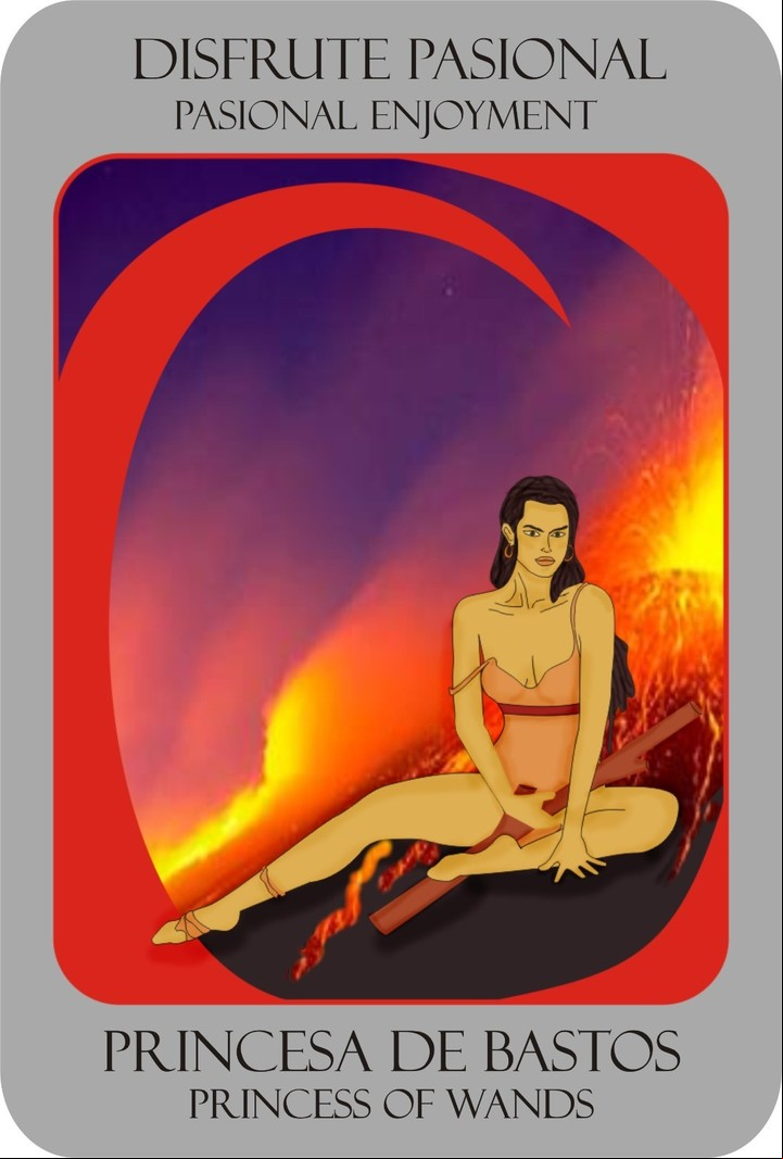 La Princesa de Bastos del "Nuevo tarot de Marsella Leveratto". Foto: Ed. Kier/ilustraciones: Florencia y Lucía Brizuela.