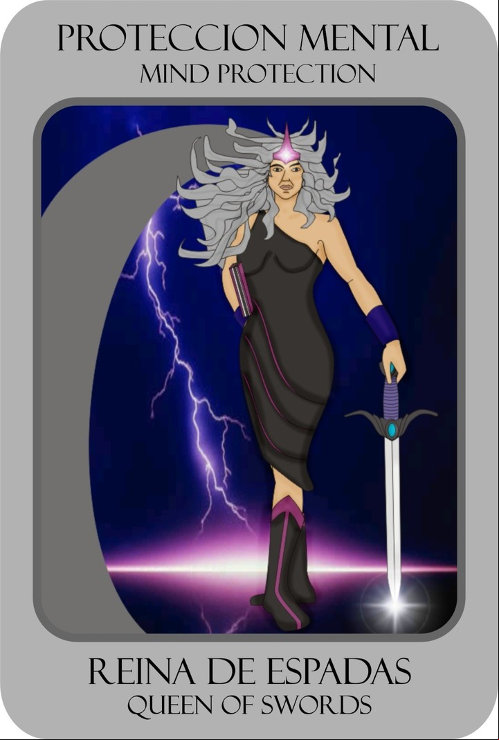 La Reina de Espadas del "Nuevo tarot de Marsella Leveratto". Foto: Ed. Kier/ilustraciones: Florencia y Lucía Brizuela.