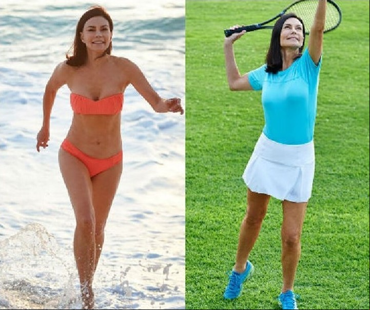 Carolyn Hartz, en la playa y jugando al tenis muestra un increíble figura.