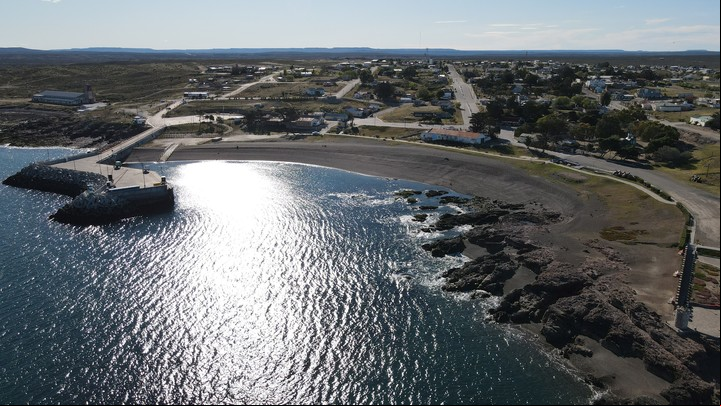 Panorámica de Camarones, en la costa chubutense.