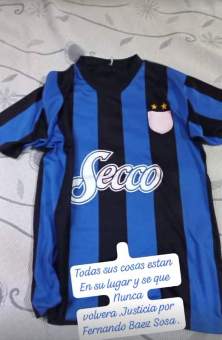 La foto de la camiseta de Fernando que mostró su mamá en Instagram.