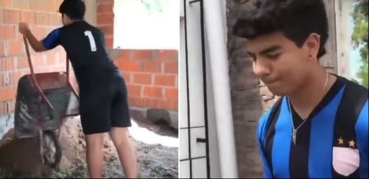 Fernando realizando trabajos comunitarios.