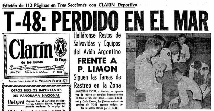 TC-48: la desaparición se cubrió en Clarín.