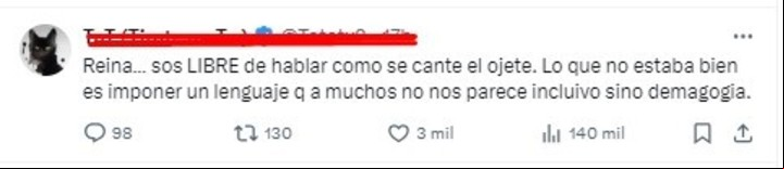 La reacción de los s de X al posteo de Cazzu.