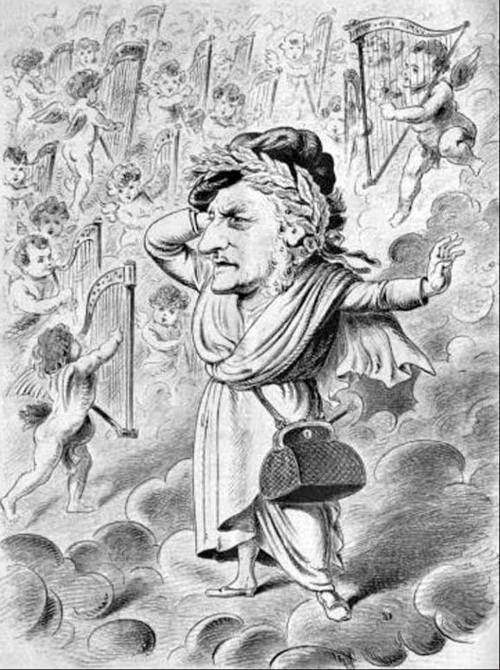 Richard Wagner y la reproducción de su imagen vestido con ropas de mujer.