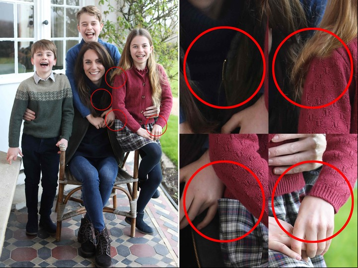 La huella digital de la fotografía familiar de la Princesa de Gales sugiere que fusionó varias imágenes usando Photoshop. Foto: AFP