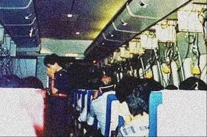 La supuesta última foto del Vuelo 123 de Japán Airlines antes del impacto. Foto: Reddit