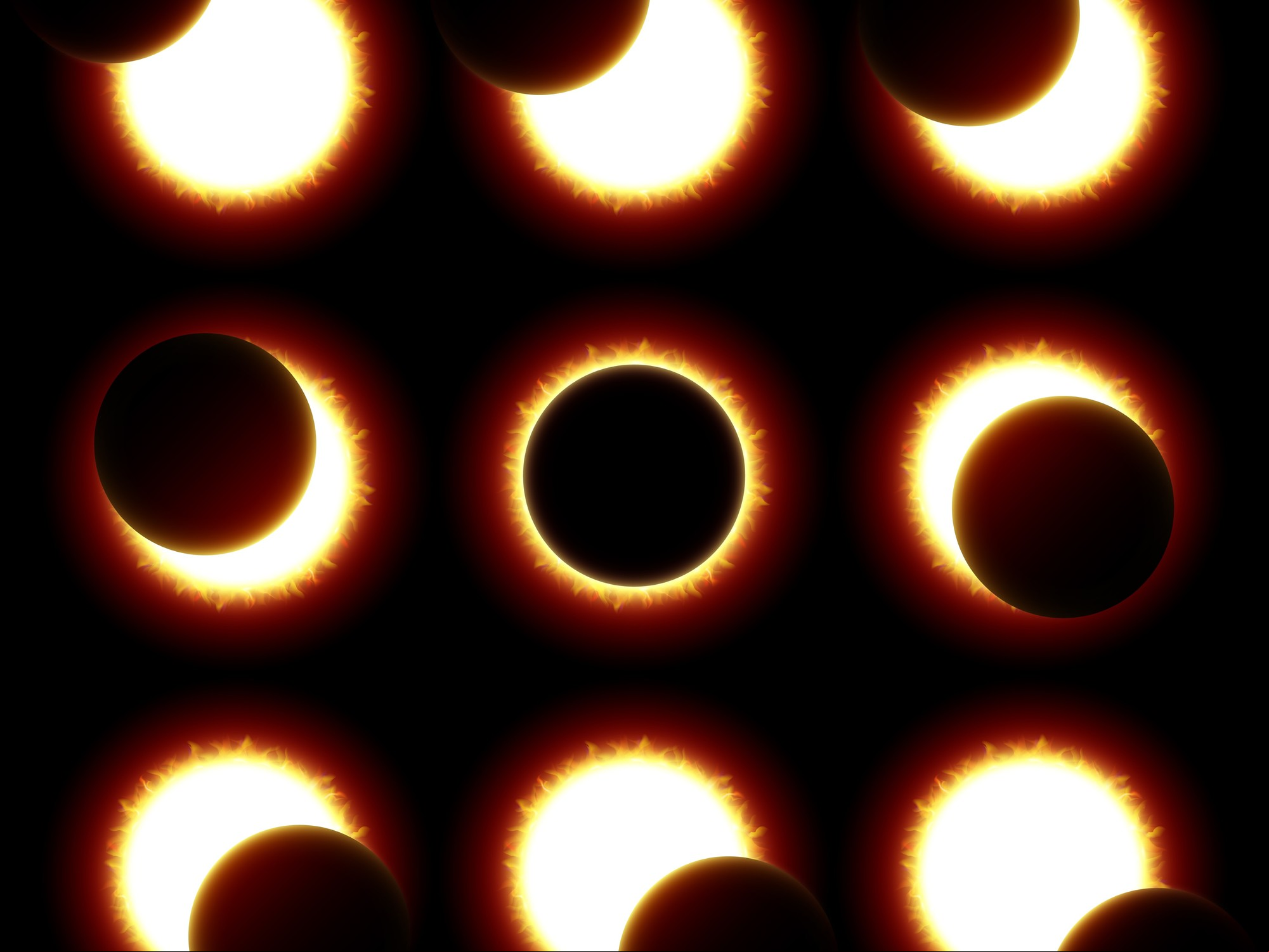 Un eclipse parcial es que bloquea parcialmente el disco solar. Foto: ilustración Shutterstock