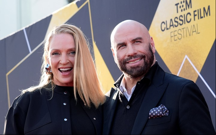 Uma Thurman y John Travolta, juntos a 30 años del estreno de Pulp Fiction. Foto: AP