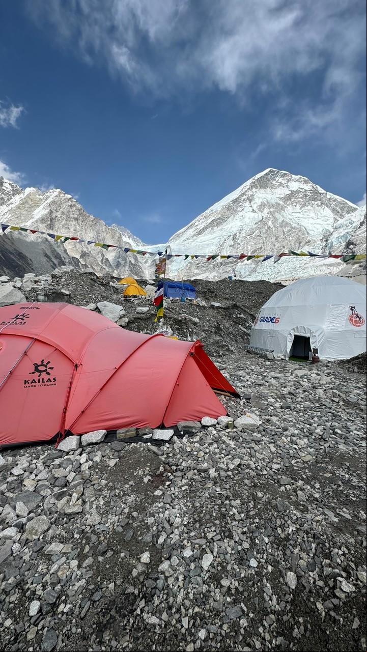 El campamento de María Belén Silvestris Gonzalez rumbo a la cima.