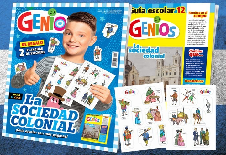 Cómo se vivía en la época colonial es el tema de la primera Guía Escolar de mayo, que sale con más páginas y dos planchas de stickers.