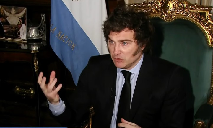 Javier Milei, en una entrevista por TN.