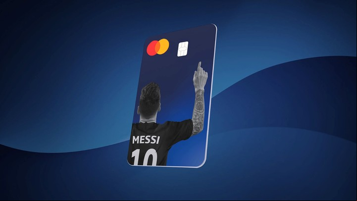 La nueva tarjeta con la imagen de Messi de la Mastercard de Ualá. Foto: Ualá
