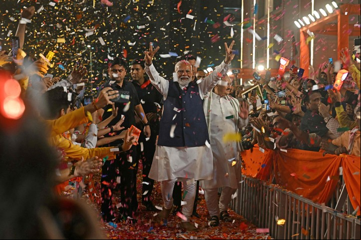 Modi fue reelecto en su circunscripción, la ciudad sagrada del hinduismo Varanasi. Foto: Arun SANKAR / AFP