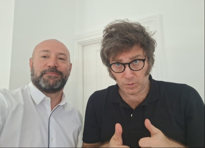 Diego Spagnuolo con Javier Milei en Olivos.