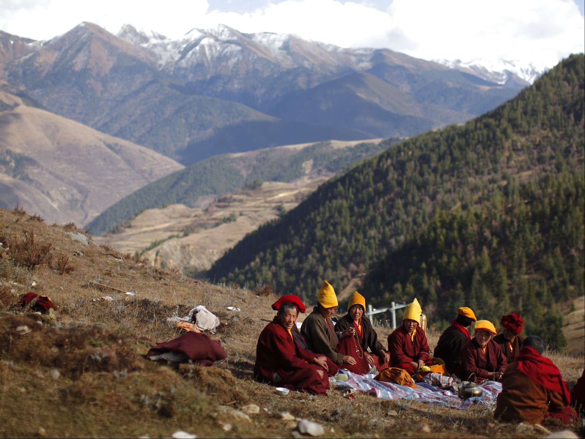 Cómo es la alimentación de los monjes tibetanos. REUTERS/Carlos Barria