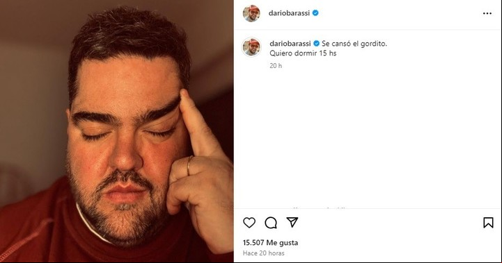 Darío Barassi en Instagram: "Se cansó el gordito".
