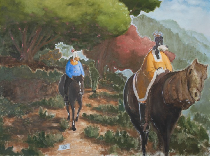 “Tucumán” (2023) del pintor Manuel Aja Espil, óleo sobre tela, en Galería Hache.